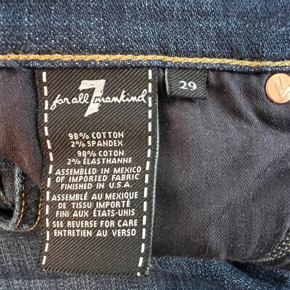 7 For All Mankind Ginger Wide Leg Flare Dark Wash Blue Jeans - Picture 6 of 6